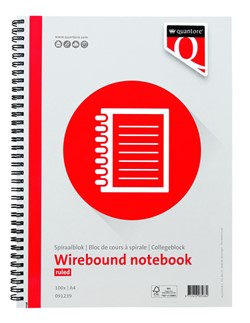 Spiraalblok Quantore A4 lijn spiraal 200 pagina's 70gr