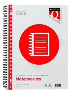 Collegeblok Quantore A4 lijn 23-gaats 200 pagina's 70gr