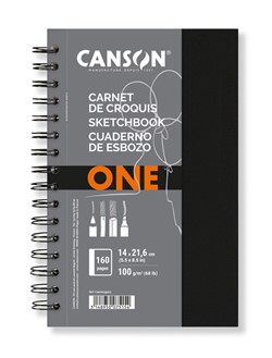 Schetsboek Canson Art Book One spiraalgebonden 80vel 100gr 140x216mm wit