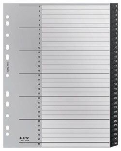 Tabblad Leitz Recycle A4 11-gaats  1-31 extra breed PP