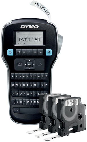Labelprinter Dymo LabelManager 160 draagbaar qwerty 12mm zwart valuepack-2