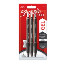 Gelschrijver Sharpie S-gel medium zwart blister à 3 stuks