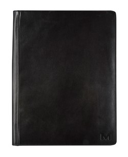 Schrijfmap Maverick All Black A4 met rits incl schrijfblok leer zwart