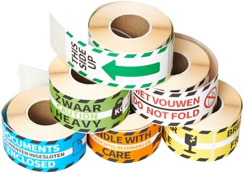 Waarschuwingsetiket Rillprint this side up 46x125mm wit groen 250 stuks-2