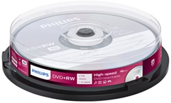 DVD+RW Philips 4.7GB 4x SP 10 stuks