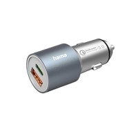 Autolader Hama 1x USB-C 1x USB-A 38W metaal