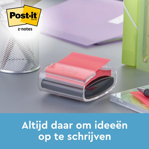 Memoblokdispenser 3M tbv Post-it Z-Note 76x76mm transparant + 12 blok Z-notes-2