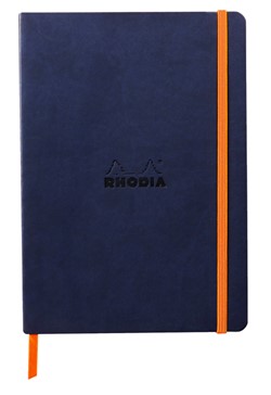 Notitieboek Rhodia A5 lijn 80 vel 90gr nachtblauw