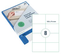 Etiket Rillprint 105x74mm mat transparant 200 etiketten