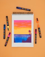 Paintmarker Uni POSCA Groovy Colours assorti metalen koffer à 20 stuks-3