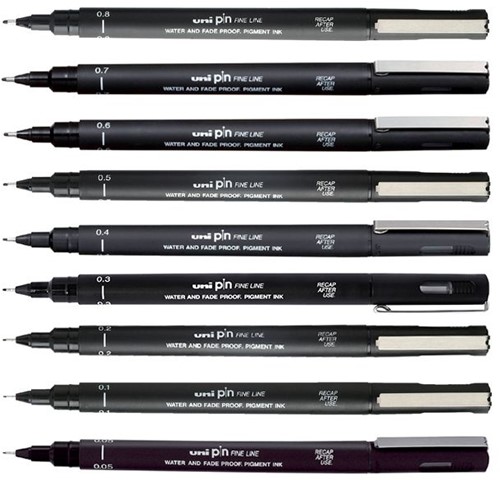 Fineliner Uni-ball Pin Calligraphie set à 5 stuks assorti-2