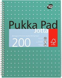 Collegeblok Pukka Pad Jotta A4 lijn 4-gaats 200 pagina's 80gr groen