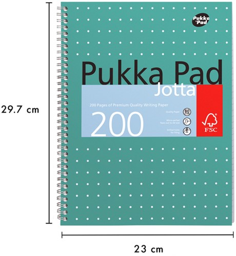 Collegeblok Pukka Pad Jotta A4 lijn 4-gaats 200 pagina's 80gr groen-3