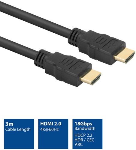 Kabel ACT HS v2.0 HDMI-A male - HDMI-A male (AWG30) 3 meter-2