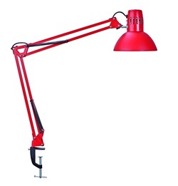 Bureaulamp MAUL Study met tafelklem incl.LED E27 lamp rood