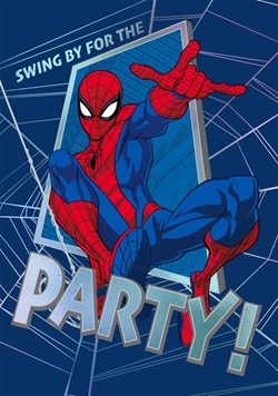 Wenskaart Hallmark uitnodiging Spiderman pak à 6 stuks