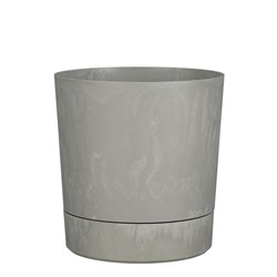 Plantenpot Mica Coco met schotel rond hoogte 23,5 Ø22,5 cm grijs