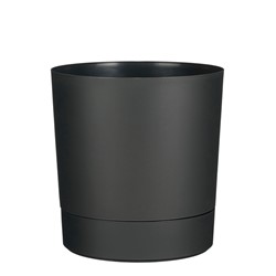 Plantenpot Mica Coco met schotel rond hoogte 29,5 Ø28 cm antraciet