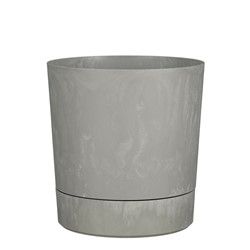 Plantenpot Mica Coco met schotel rond hoogte 29,5 Ø28 cm grijs