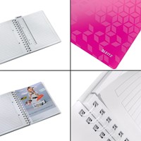 Notitieboek Leitz WOW A5 spiraal 160 pagina's lijn roze-2