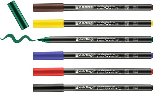Brushpen edding 4200 porselein assorti etui à 6 stuks-3