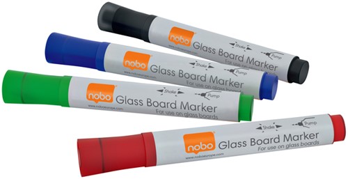 Viltstift Nobo glasbord assorti 4 stuks
