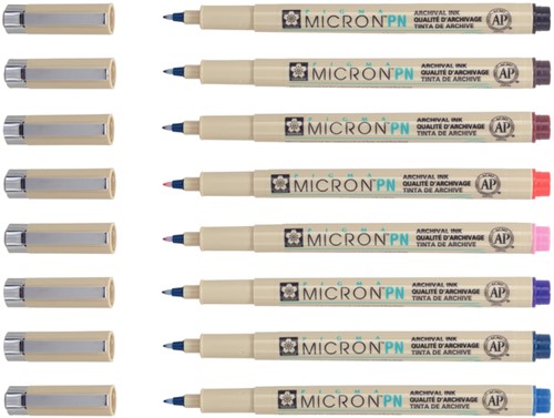 Fineliner Sakura Pigma Micron 0.4mm blister à 8 stuks assorti-3