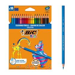 Kleurpotloden BicKids Evolution ecolutions ass blister à 18st