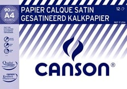 Kalkpapier Canson gesatineerd 12vel 90gr A4 doorschijnend