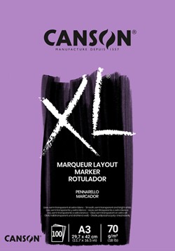 Markerpapier Canson XL Marker 100vel 70gr A3 extra wit