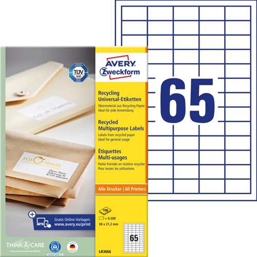 Etiket Avery LR3666 38x21.2mm recycled wit 6500 stuks-2