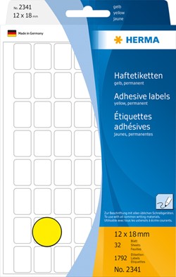 Etiket HERMA 2341 12x18mm geel 1792 stuks