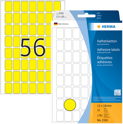 Etiket HERMA 2341 12x18mm geel 1792 stuks-2