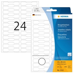 Etiket HERMA 2510 10x49mm wit 576 stuks