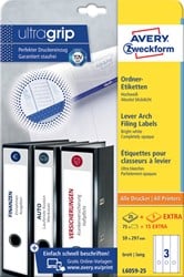Rugetiket Avery Zweckform breed/lang 59x297mm zelfklevend wit