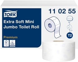 Toiletpapier Tork T2 Premium jumbo klein 3-laags 120m wit 110255