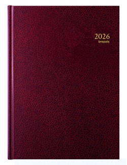 Agenda 2026 Brepols Bremax Santex A4 1dag/2pagina's 8 kolommen bordeaux