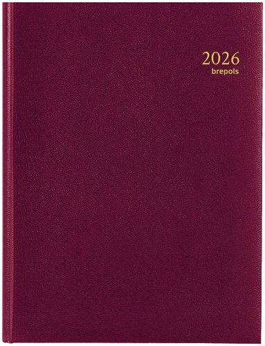 Agenda 2026 Brepols Timing Lima 7dagen/2pagina's viertalig bordeaux
