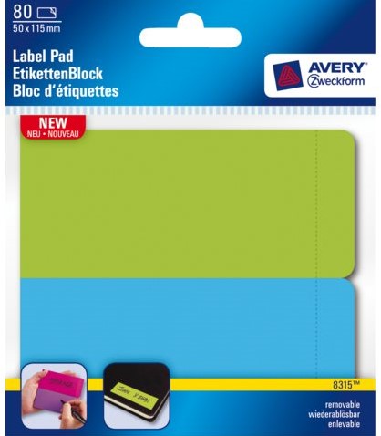 etiket avery zweck 8315 50x115mm blauw groen 80 stuk bij kantoor en