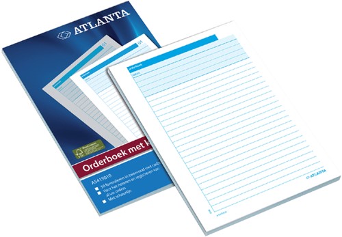 Orderboek Djois Atlanta A5 50x2vel met carbon wit