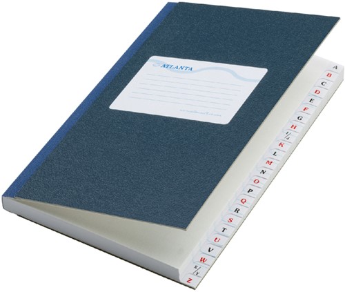 Notitieboek Atlanta met alfabet gelineerd blauw