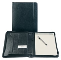 Schrijfmap Brepols Palermo luxe A4 met rits incl schrijfblok zwart