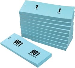 Nummerblok 42x105mm nummering 1-1000 blauw 10 stuks