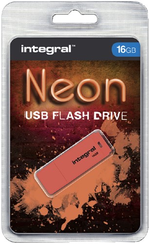 USB-stick 2.0 Integral 16Gb neon oranje