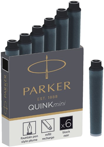 Inktpatroon Parker Quink mini tbv Parker esprit zwart
