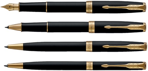 Balpen Parker Sonnet matte black lacquer GT medium-3