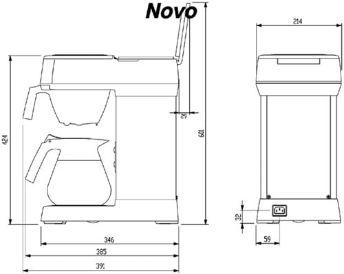 Koffiezetapparaat Bravilor Novo inclusief glazen kan-2