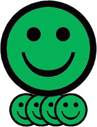 Magneet smiley 25mm emotie blij groen 5 stuks