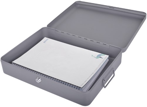 Documentenkist Pavo 370x280x90mm donkergrijs-2
