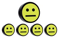 Magneet smiley 35mm geel 5 stuks